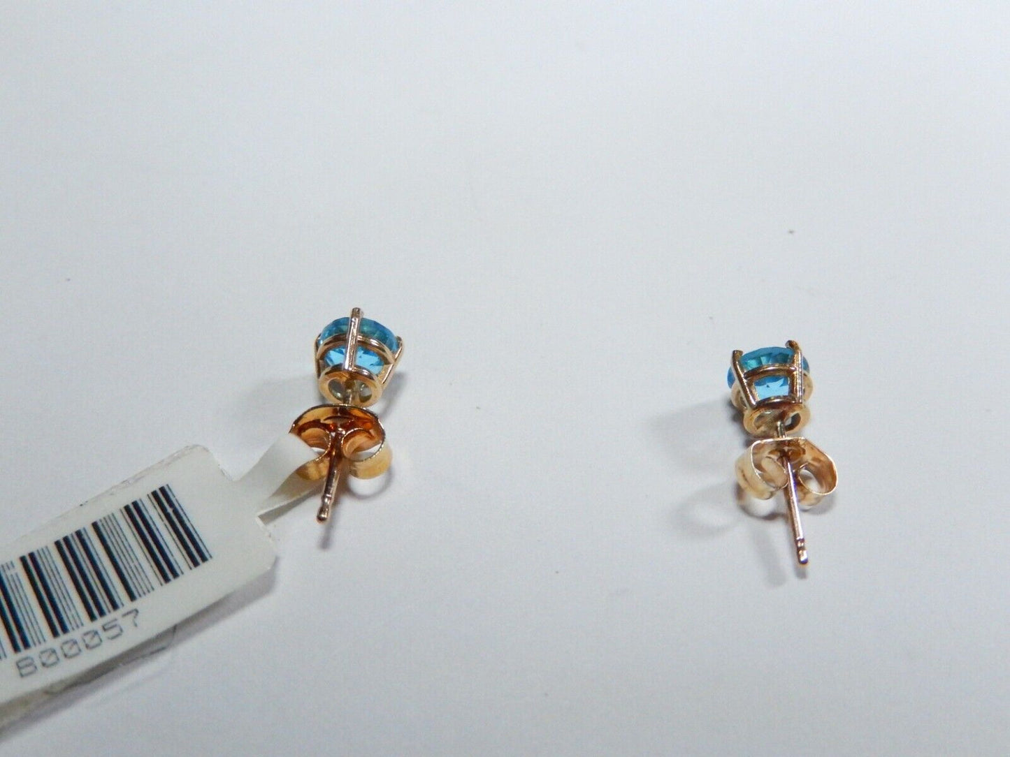 1 ct Round Natural London Blue Topaz Stud Earrings 14k Yellow Gold Push Back