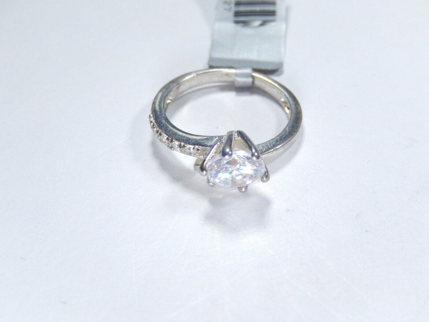 *VINTAGE*  Sterling Silver 1.33CT CZ Band Bypass Crossover Ring Size 6