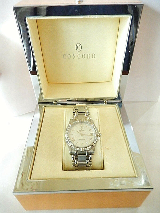RARE VINTAGE MENS CONCORD SARATOGA SL WATCH 13/14 C2-230 DIAMOND 1.20 CT BEZEL