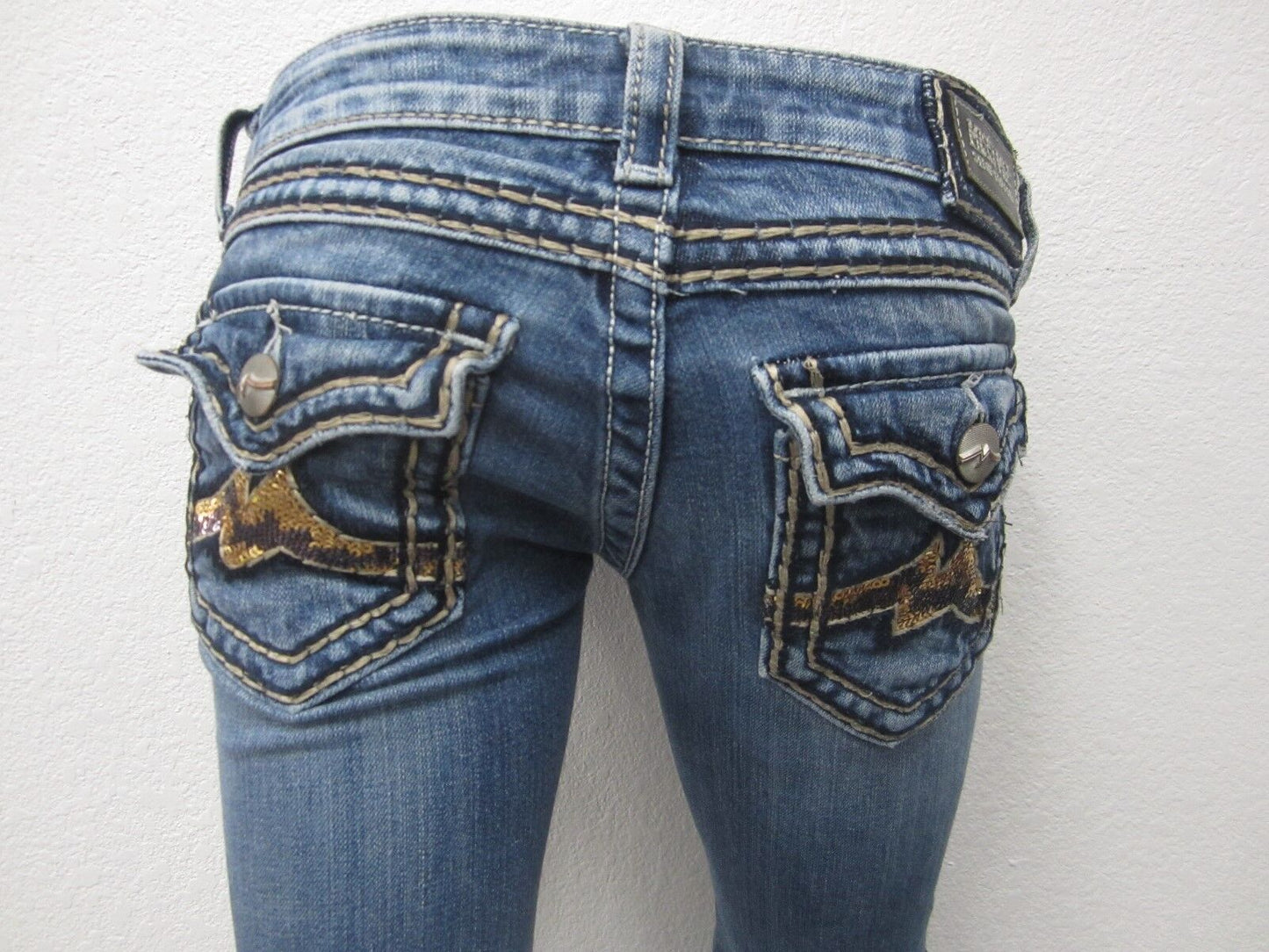 NICE MISS ME Jeans Boot SEQUIN Embellished Pockets Style JD1047B Size 26x32