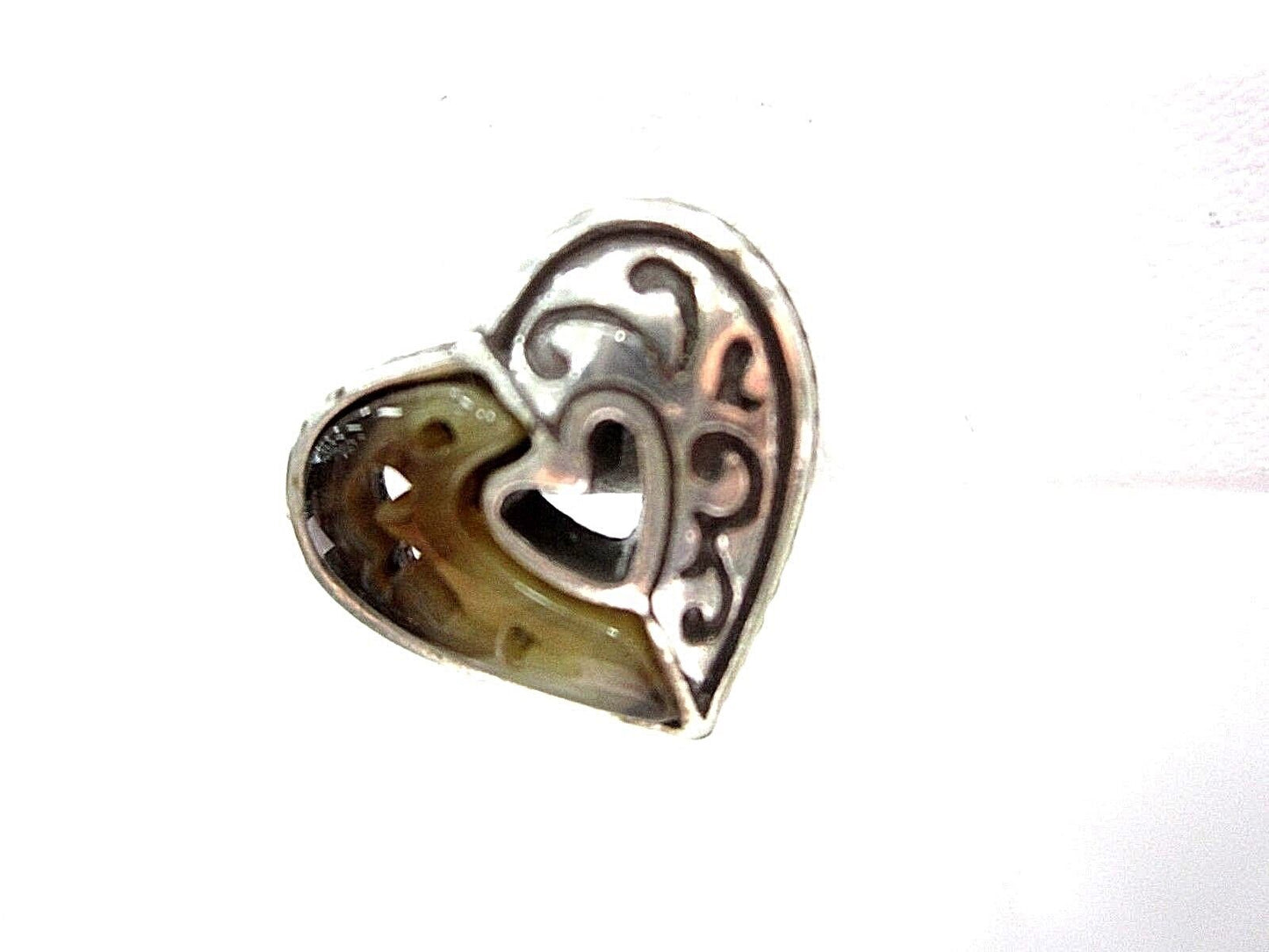 RETIRED Brighton Gemstone Silver Heart Post Earrings