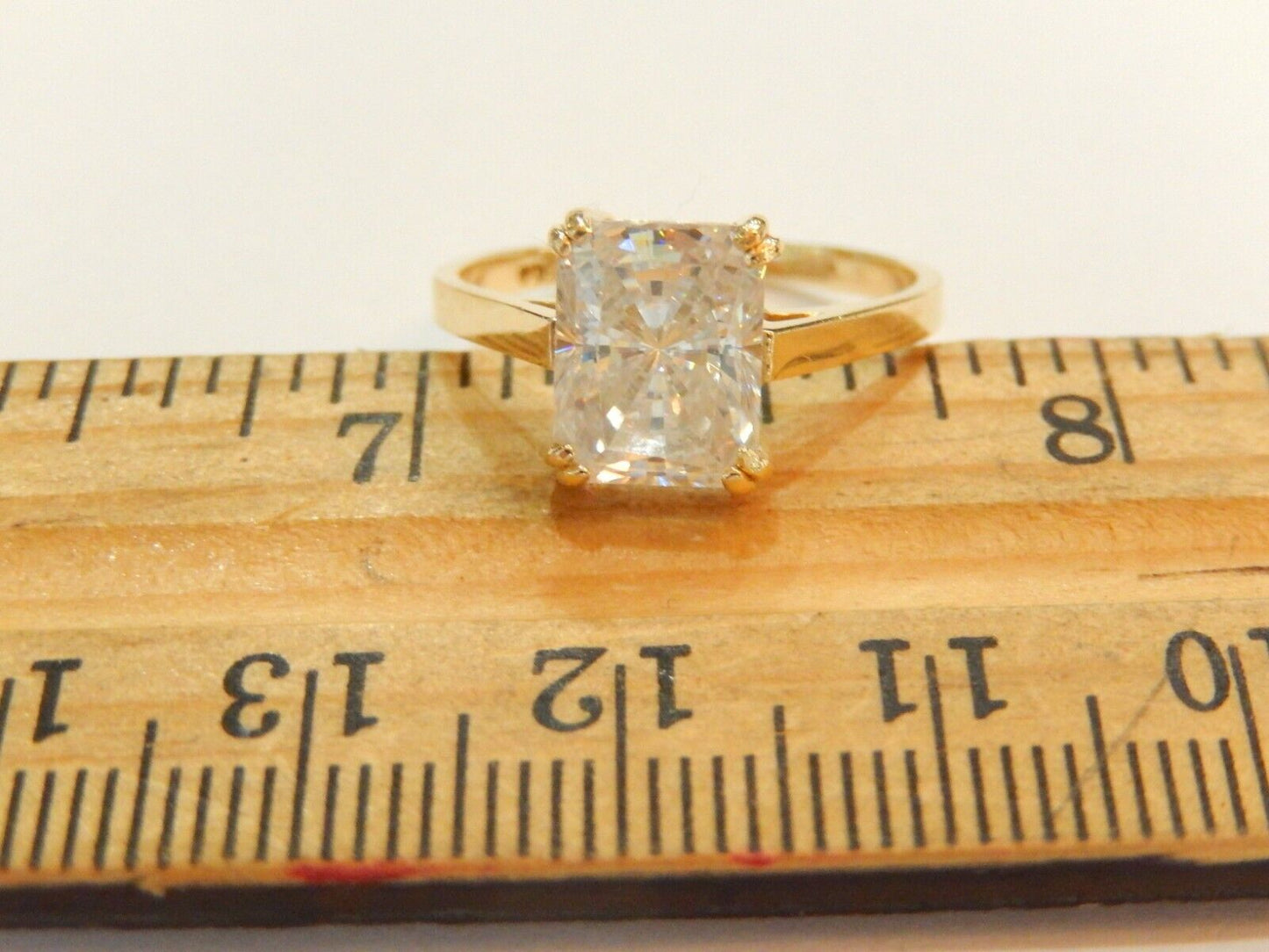 Ladies Real 14k Yellow Gold 3.00 CT CZ Solitaire Engagement Wedding Ring Sz 7.5