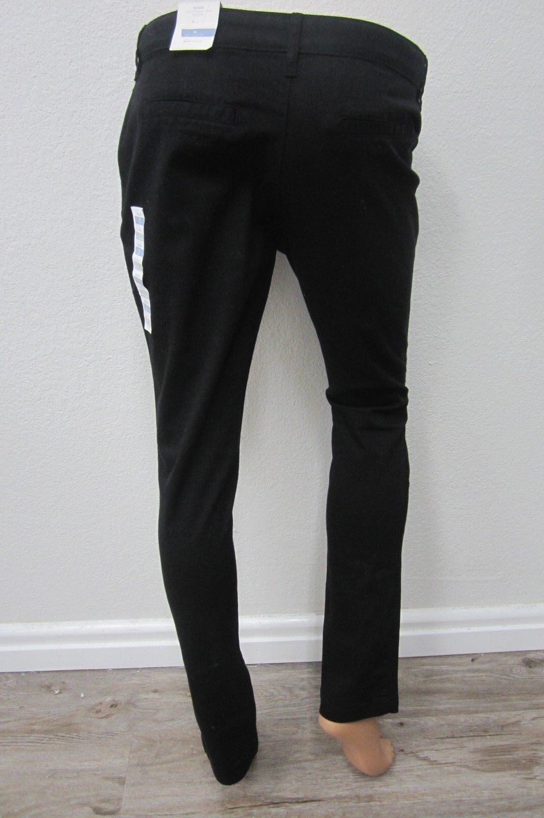 NWT *OLD NAVY* WOMEN'S BLACK STRETCHY 98% COTTON SKINNY LEG PANTS Sz 14 x 29.5L