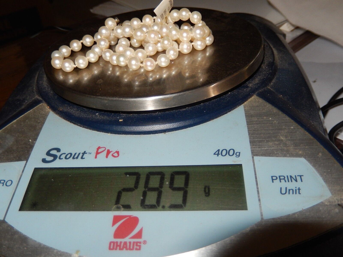 *VINTAGE *24"  Akoya Pearl 6.5mm Akoya Pearl Necklace 14K  WG Clasp