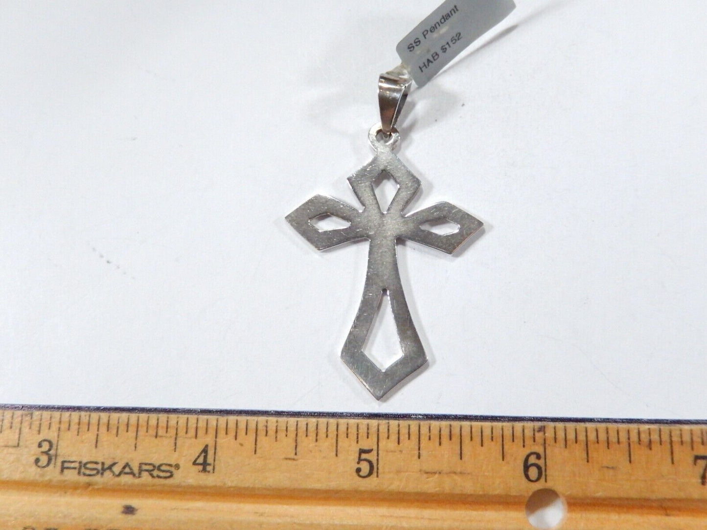 ~VINTAGE~ LARGE STERLING SILVER  TAXCO MEXICO CROSS  CUT-OUT PATTERN PENDANT