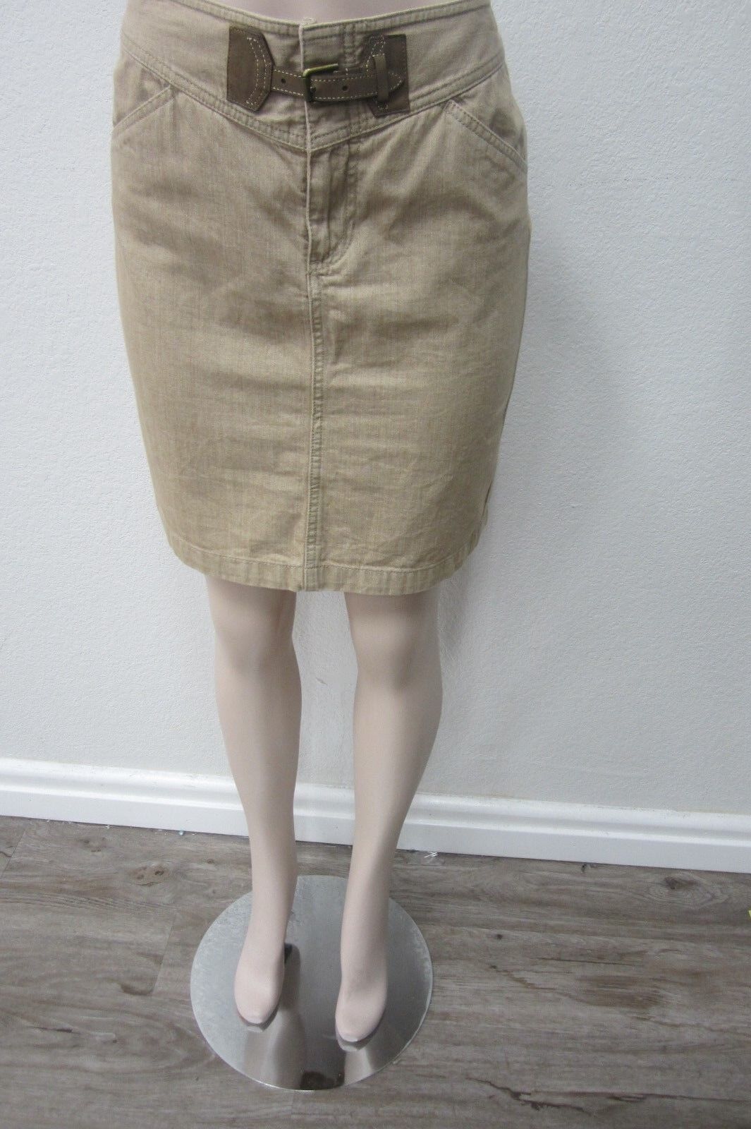 *NICE*  Ralph Lauren Jeans Co. LRL Brown Cotton Denim Pencil Skirt Size 8P