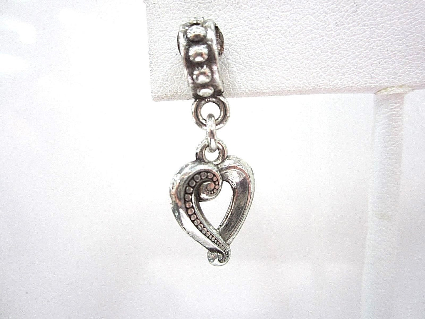 RETIRED Brighton Silvertone Heart Earrings post drop/dangle