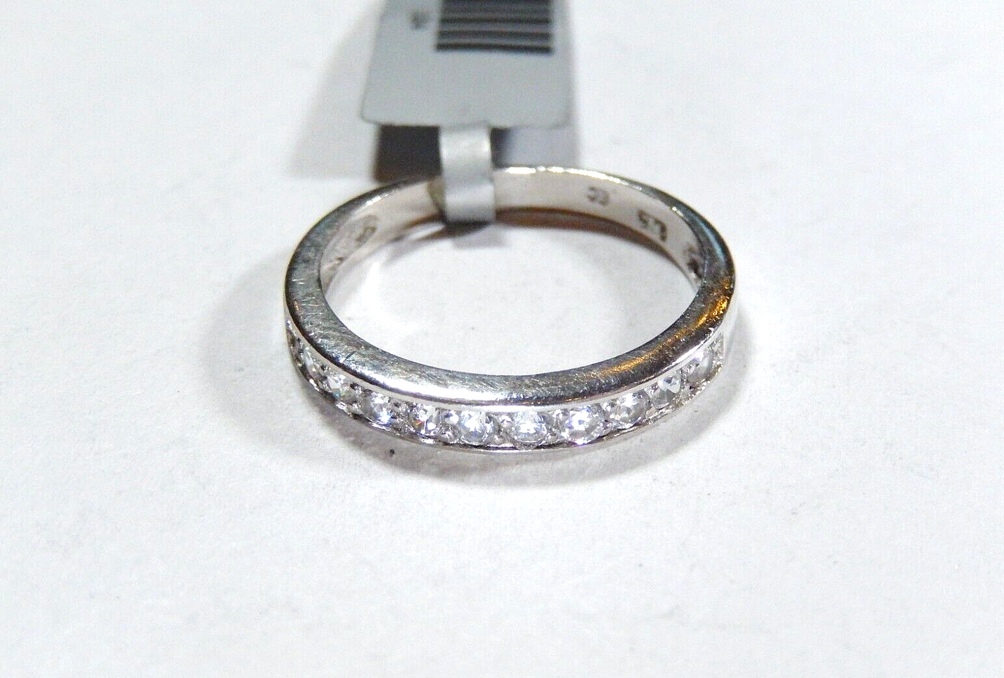 *VINTAGE* 925 Sterling Silver 3.50mm CZ Channel Set Wedding Band Ring Sz 7.25