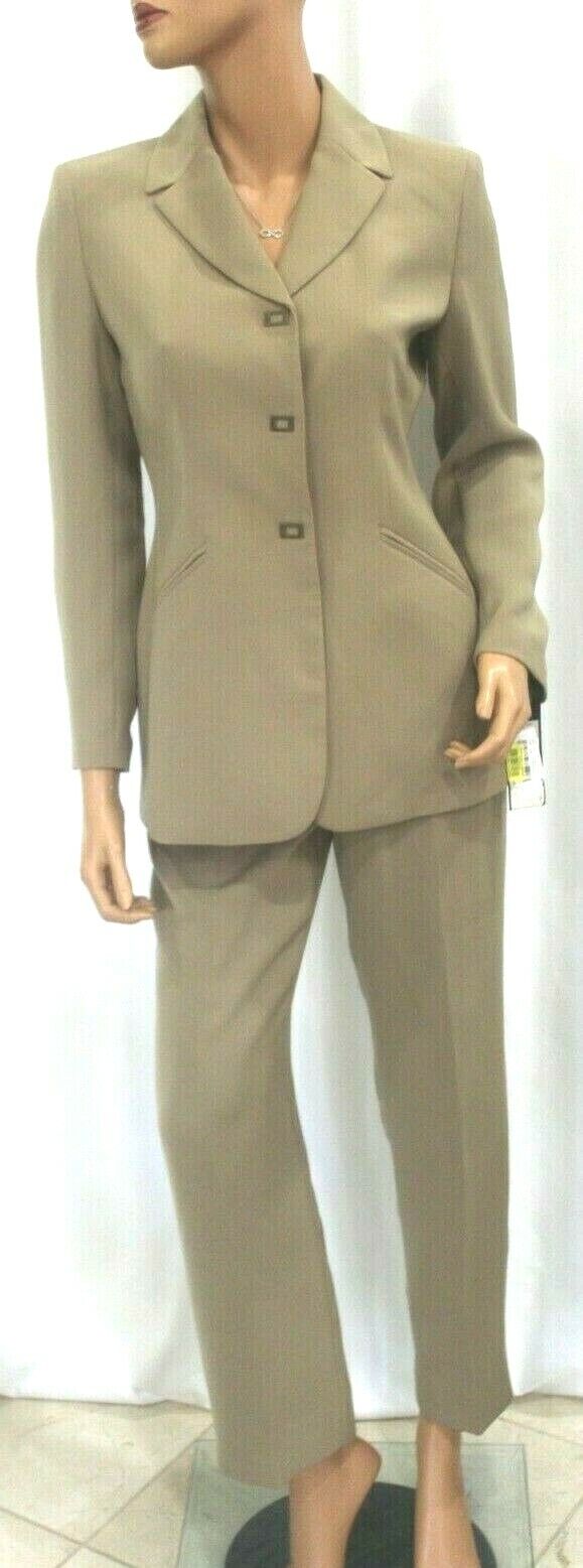 *NWT*  $179.00  Kasper Women's 2 Piece Tan Pant Suit Size 2P