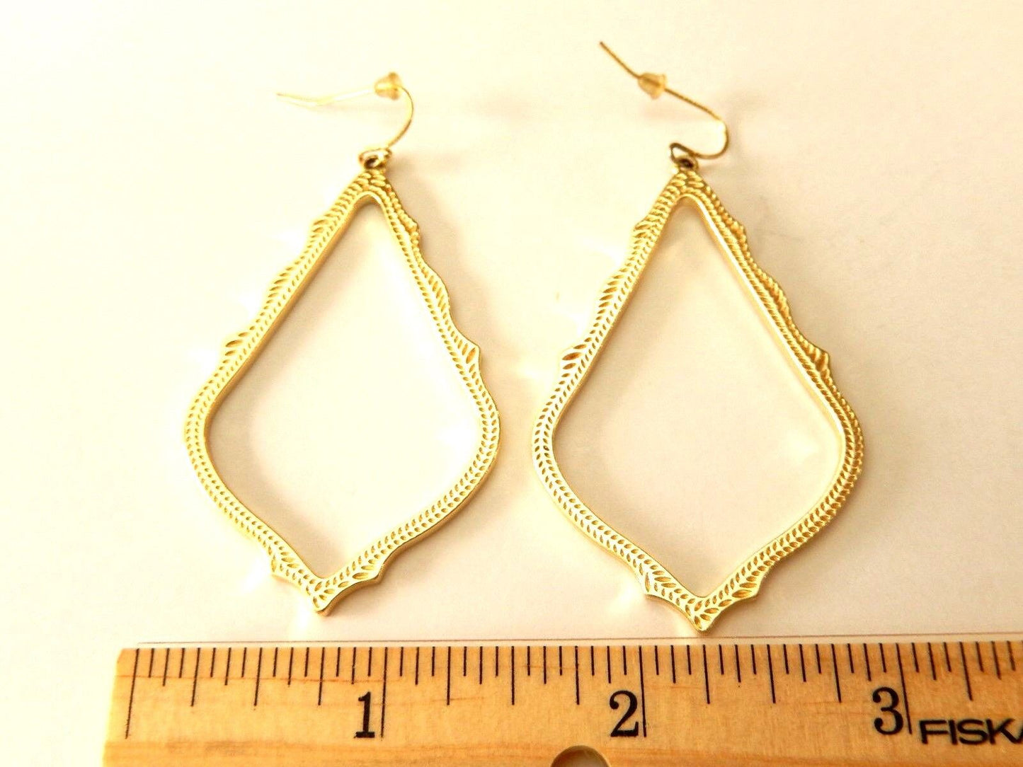 Kendra Scott Signature Sophee Drop Lg Yellow Gold Plated Earrings 2.5"H x 1.5"W