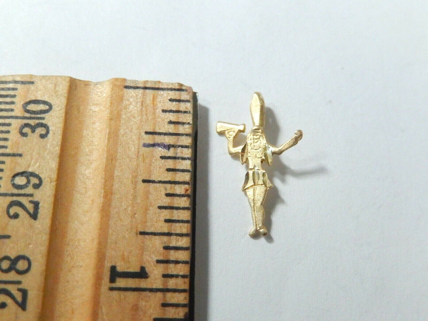 14K YELLOW GOLD DIAMOND CUT CHEERLEADER PENDANT - 3/4" TALL