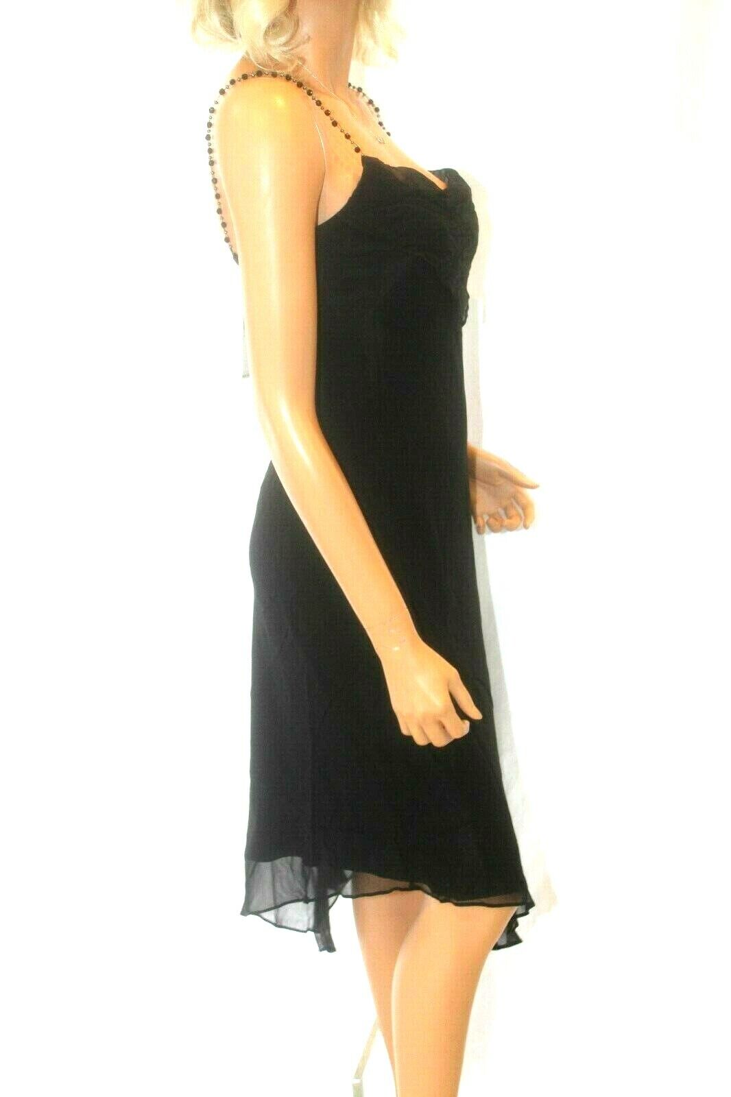 *NWT* $185. Laundry by Shelli Segal Womens Black Chiffon Evening Dress Sz  2