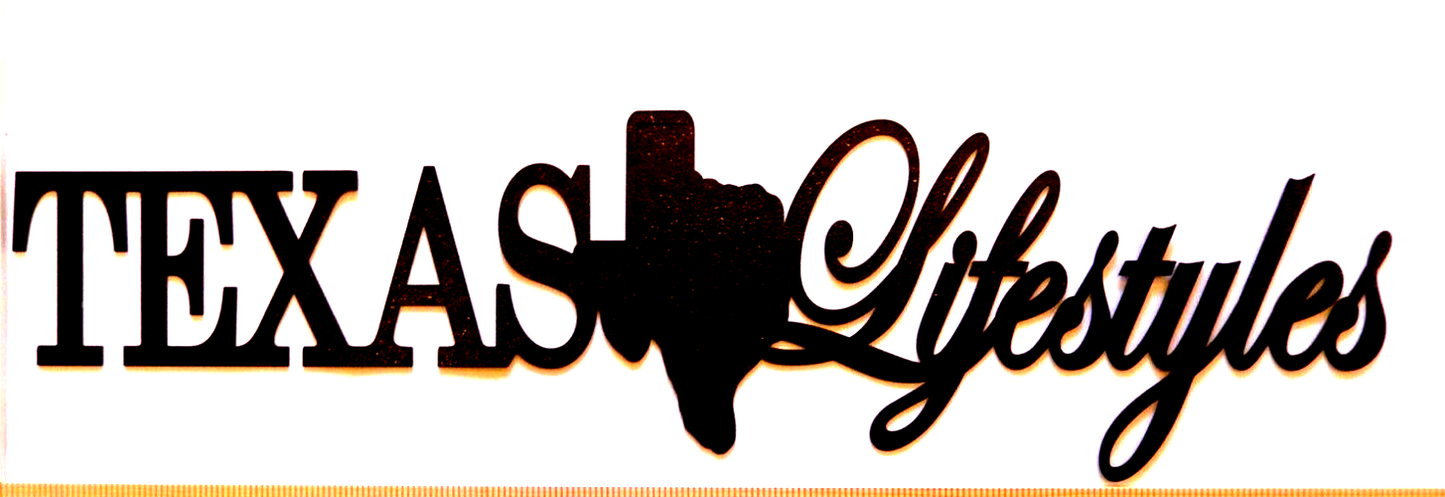 NEW~ LARGE 14ga."TEXAS LIFE STYLES" Copper Brown Powder Coated Wall Art 30"x7.5"