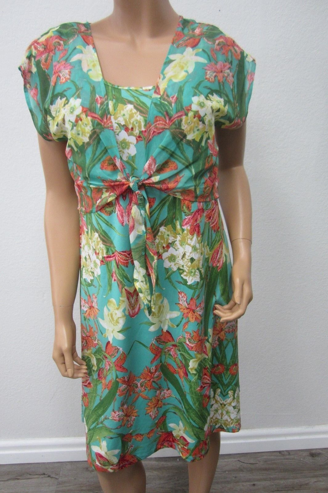NY Collection Womens CUTE Floral Print  Dress NWT Size L $70MSRP