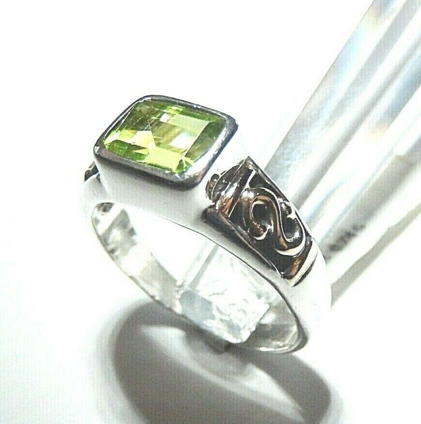 *VINTAGE* Sterling Silver & 14kt Yellow Gold 2.5CT Peridot Ladies Ring Size 9.5
