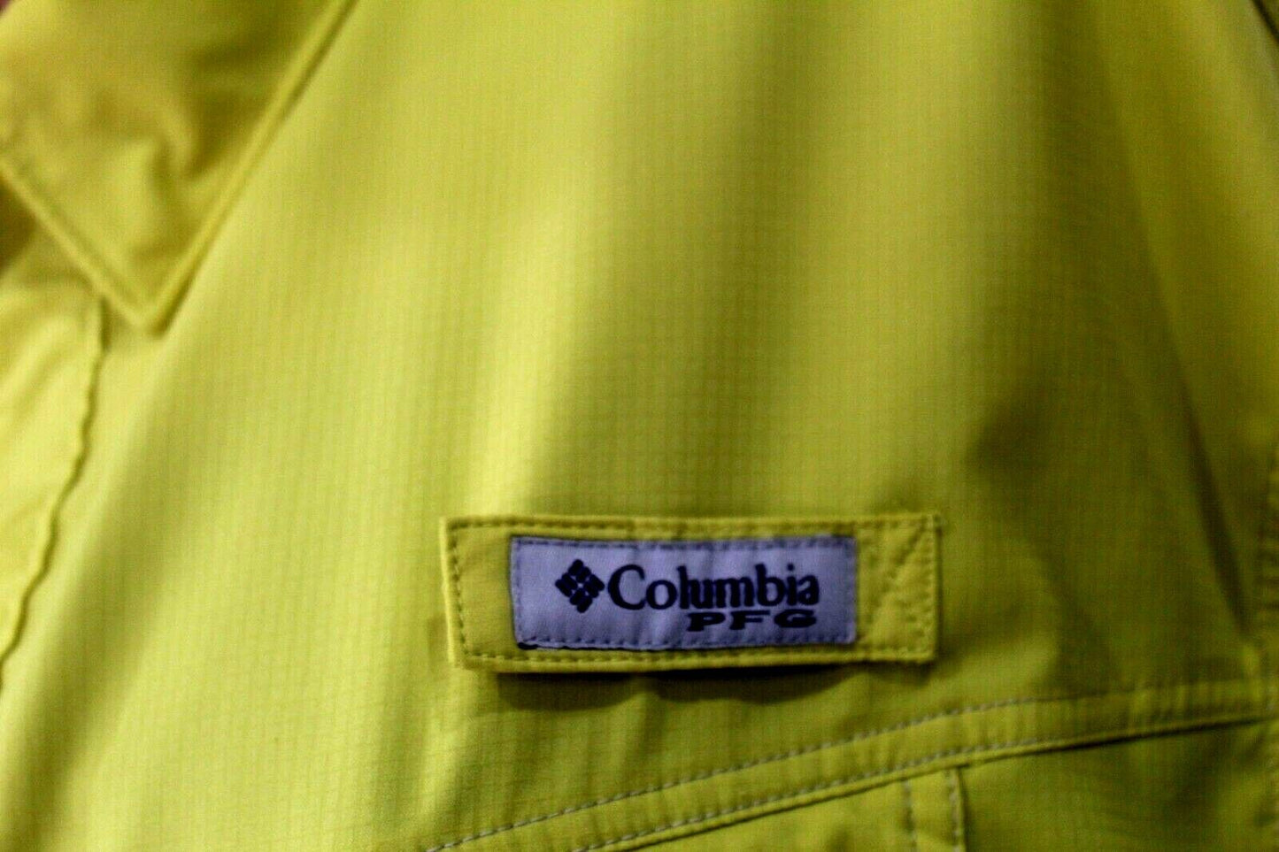 Columbia PFG Omni-Shade Yellow Vented Fishing Shirt Men's Large