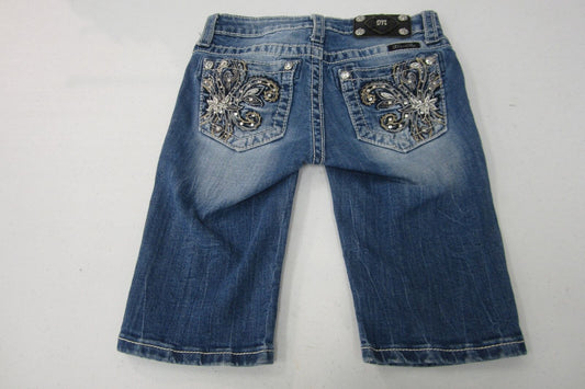 *NICE*   MISS ME Bermuda Shorts Jeans Girls JK5465M4 Rhinestone  Pockets Size 12
