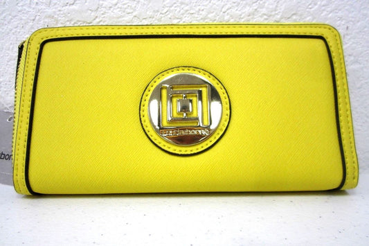 *NWT*  Liz Claiborne Medallion Zip Around Yellow Women’s Wallet 8"L x 4"H