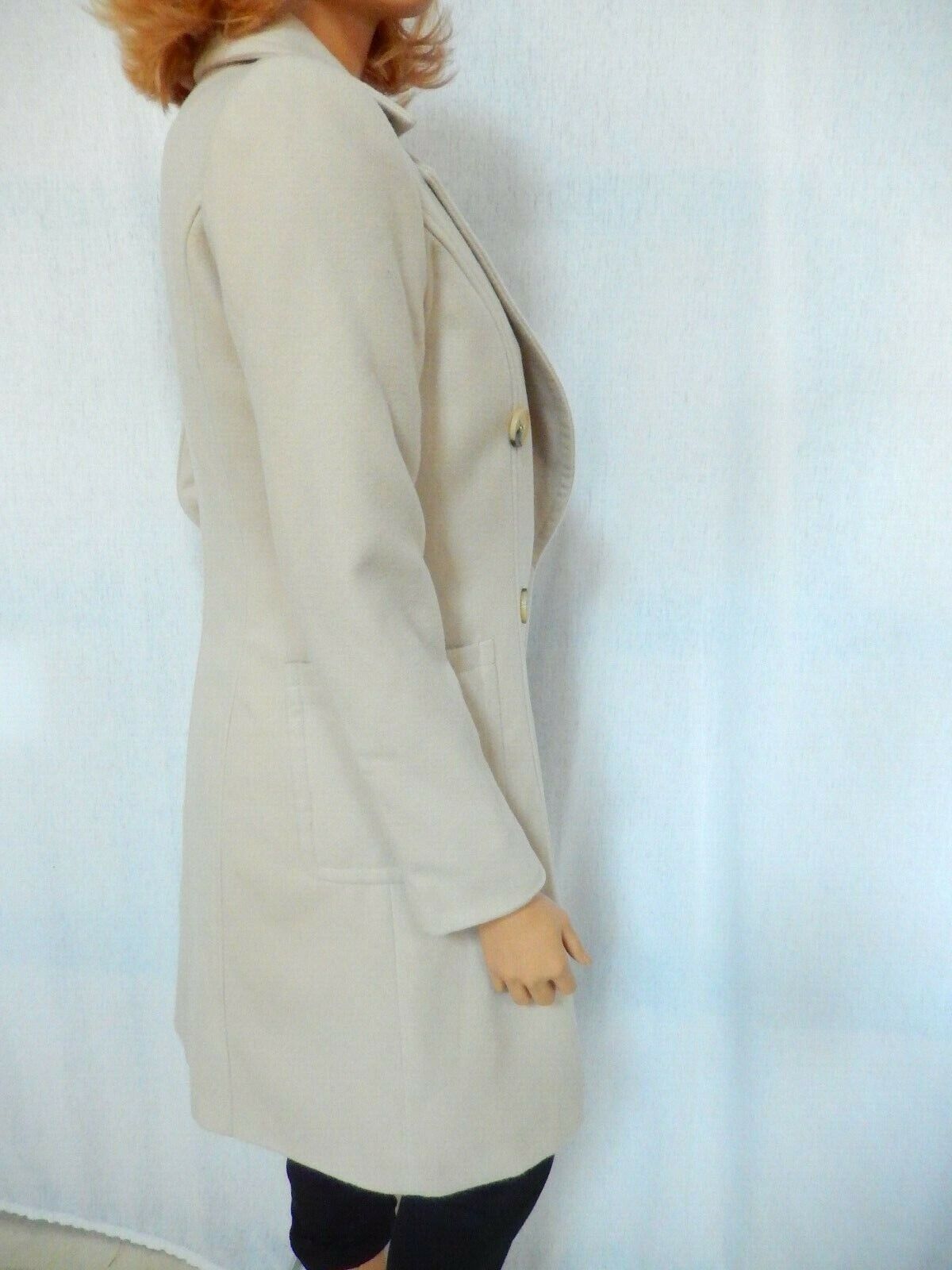 *NWT* $228  DIFFERENTES  STYLEWE  Women's Lt Tan Wool Blend Long Coat Size Med