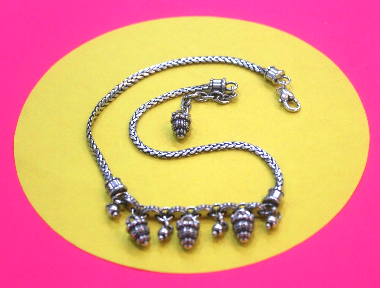 RETIRED Brighton silver Fancy Bead 16"-18" Necklace