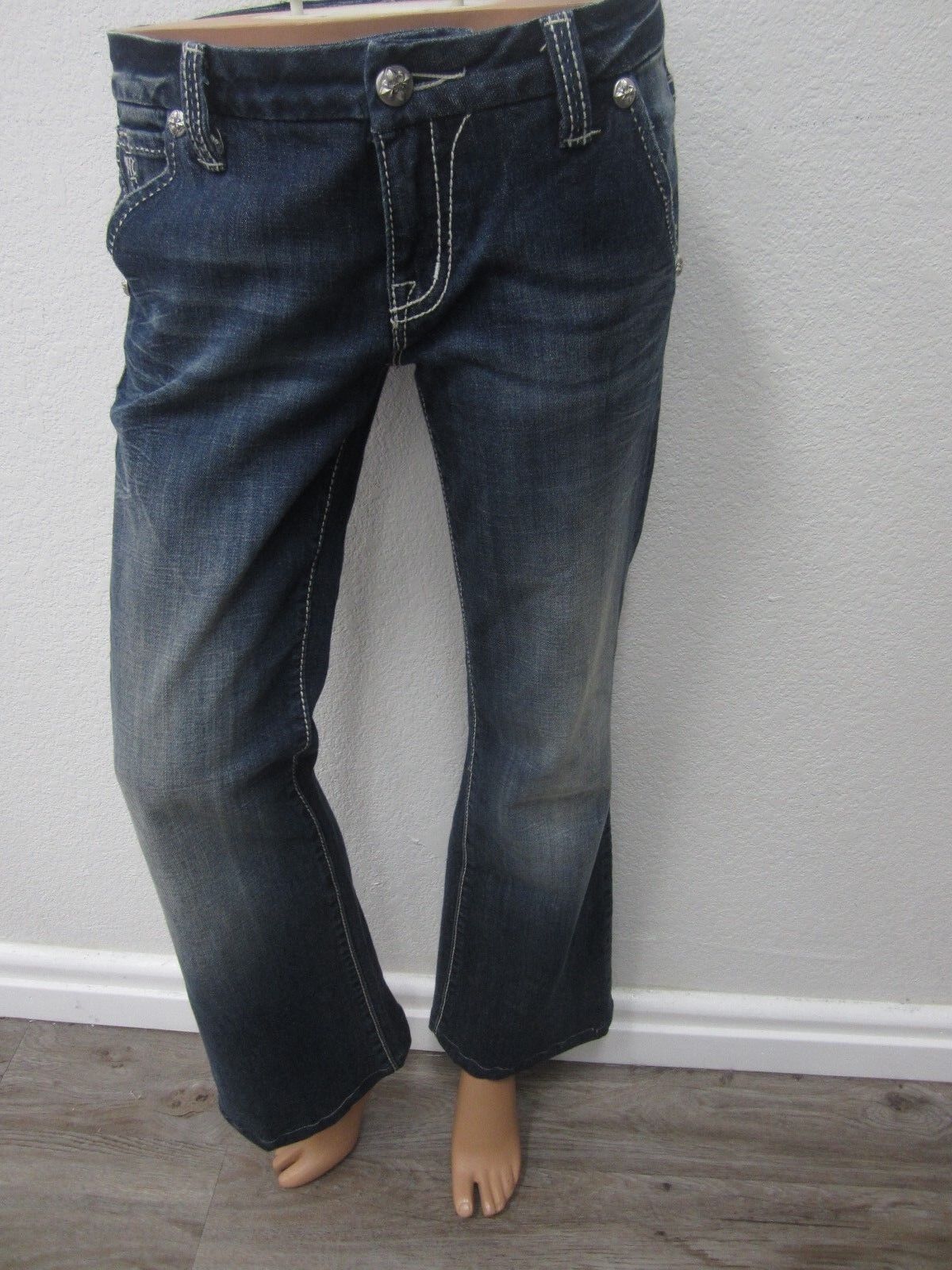 MINT Miss Me Women's Wide Leg  Denim Jeans J54480W11 Med/Dark Size W27 x L29.5
