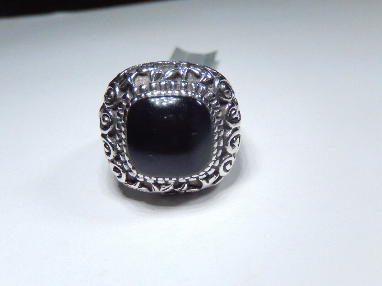 *VINTAGE*   Black Onyx Ring  Sterling Silver Ring Handmade Ring Boho Ring Size 8