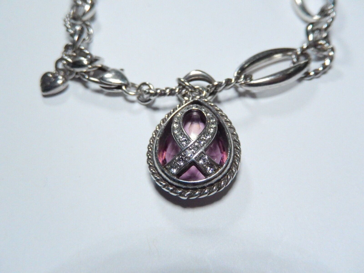 Brighton Power Of Pink Breast Cancer Ribbon Crystal Charm Bracelet D23343