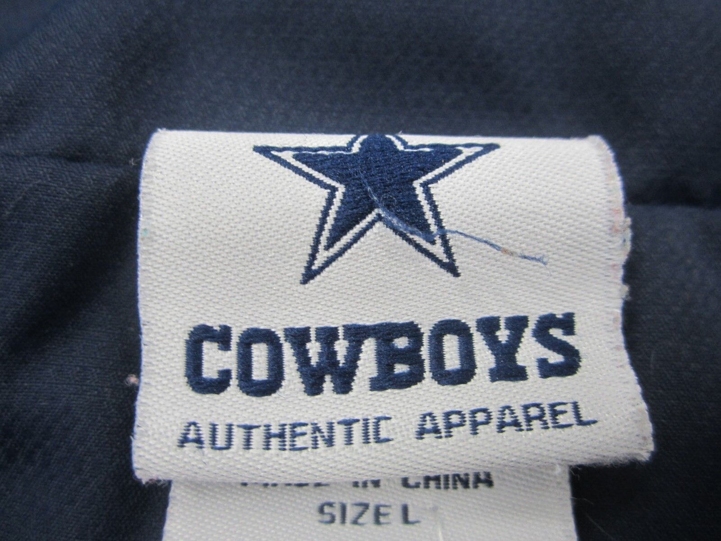 Dallas Cowboys Mens Navy Embroidered 1/4 Zipper Pullover Jacket Authentic Size L