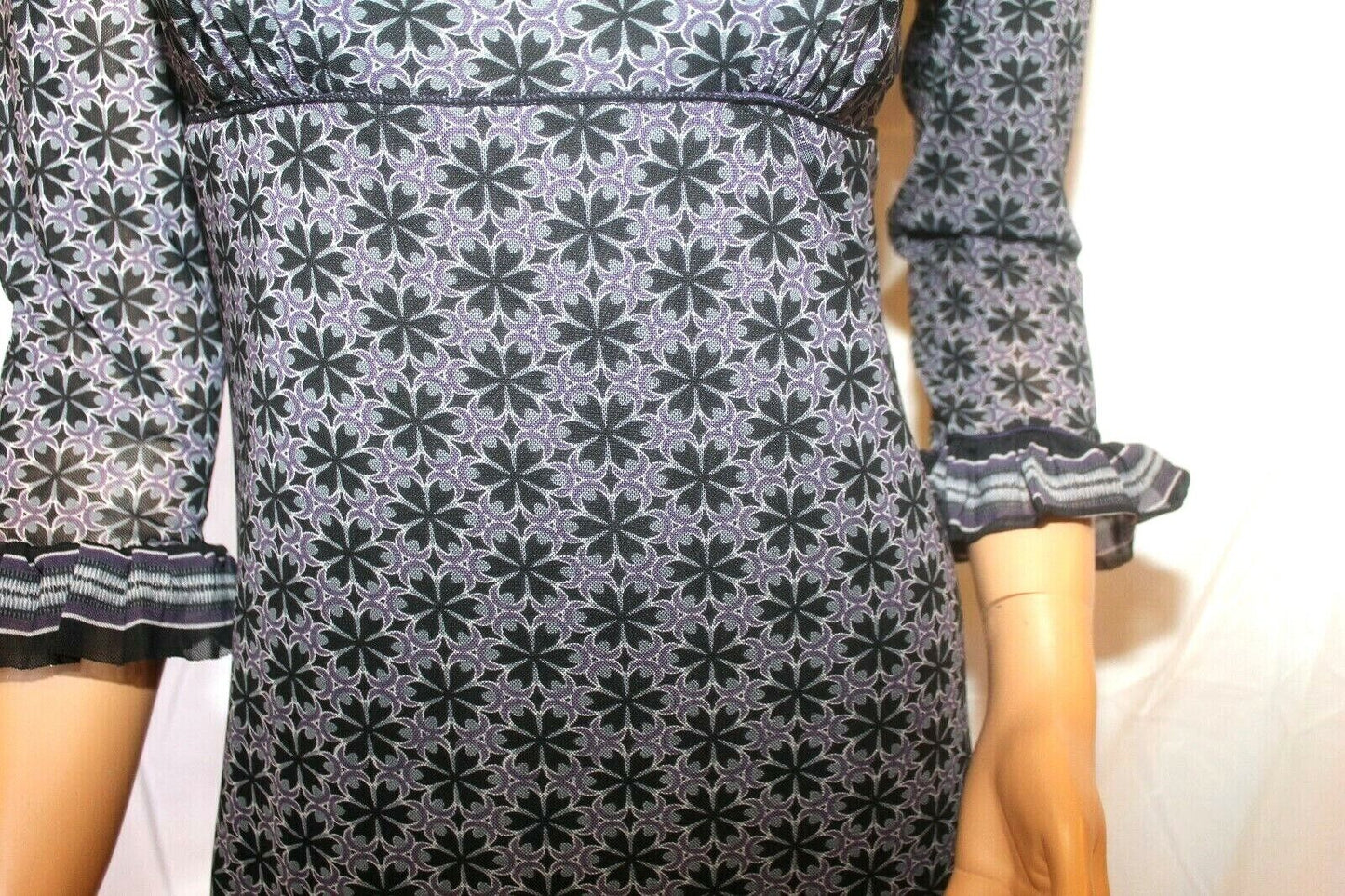 Max Studio Specialty Products M.S.S.P Purple/Black Print Lined Dress Women Sz M