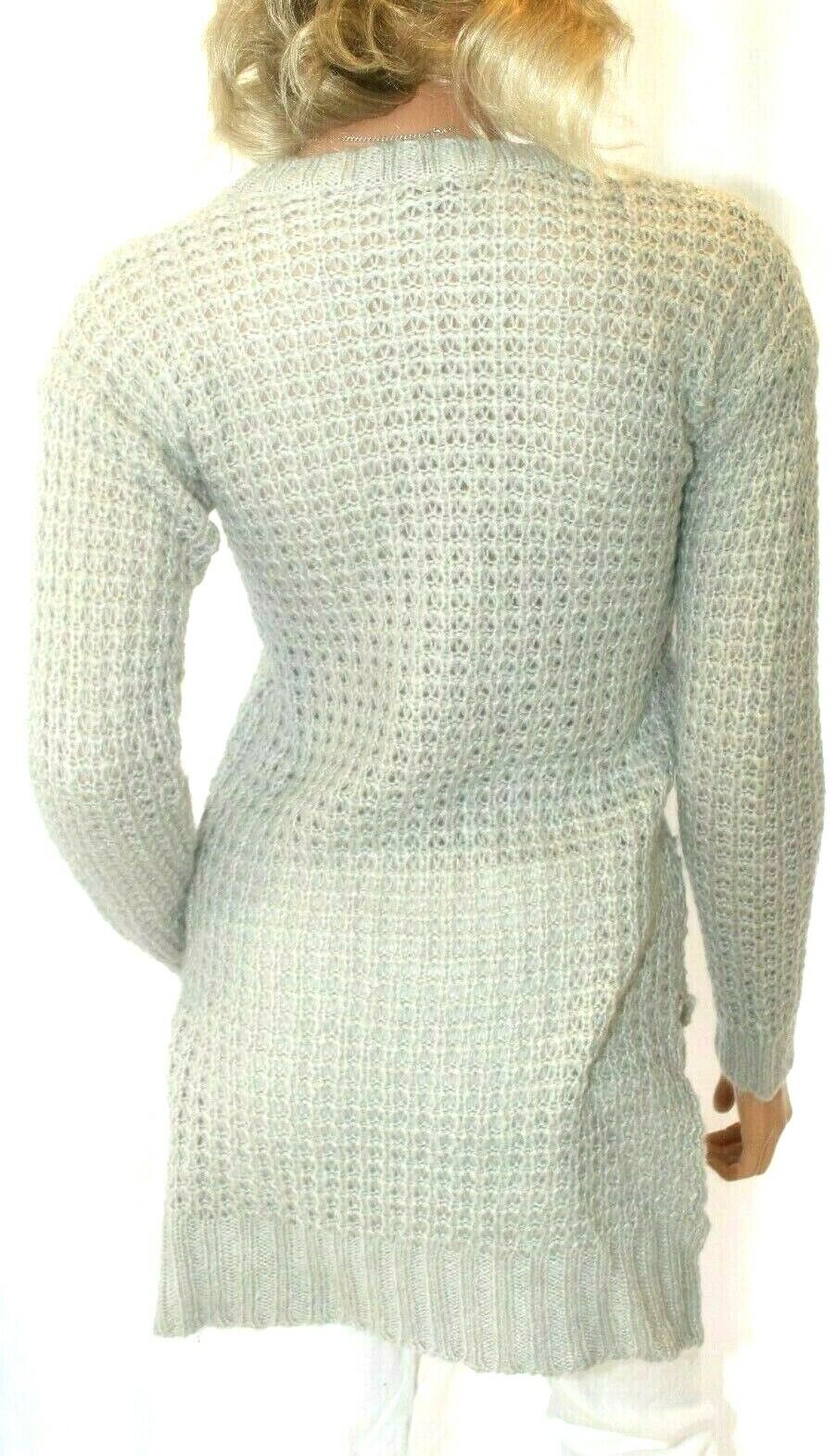 Rue 21 Women's Crochet Knit Long Sleeve  Sweater Grey Top  Size X-Small