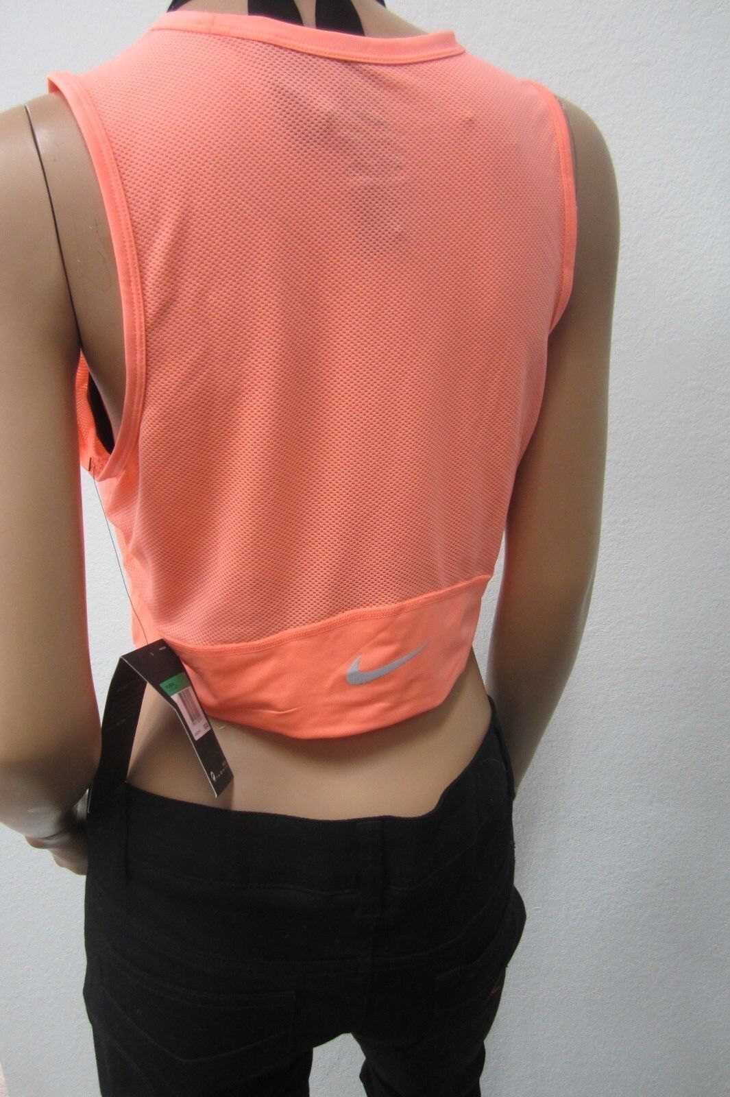 *NWT* Women's Nike Dri-Fit Mesh Running Neon Orange Shirt Sz XL