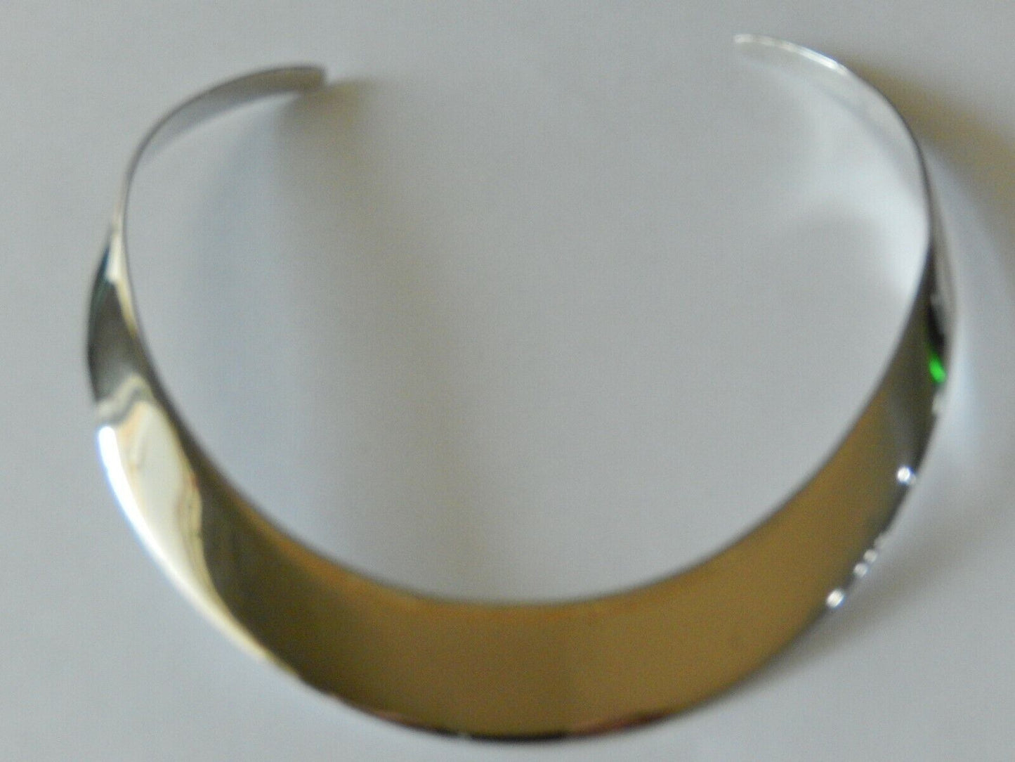 Vintage 925 Sterling Silver Artist TP-35 Mexico Wide Statement Collar Necklace
