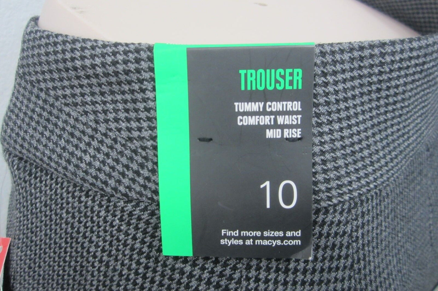 NWT Style & Co Womens Black Houndstooth Dress Pants Size 10  x  31"L