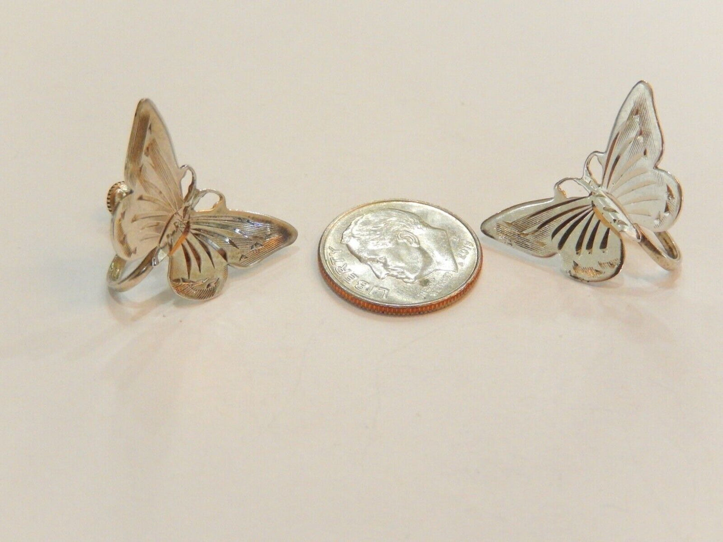 *VINTAGE" Sterling Silver Handmade Screw Back Earrings 1"