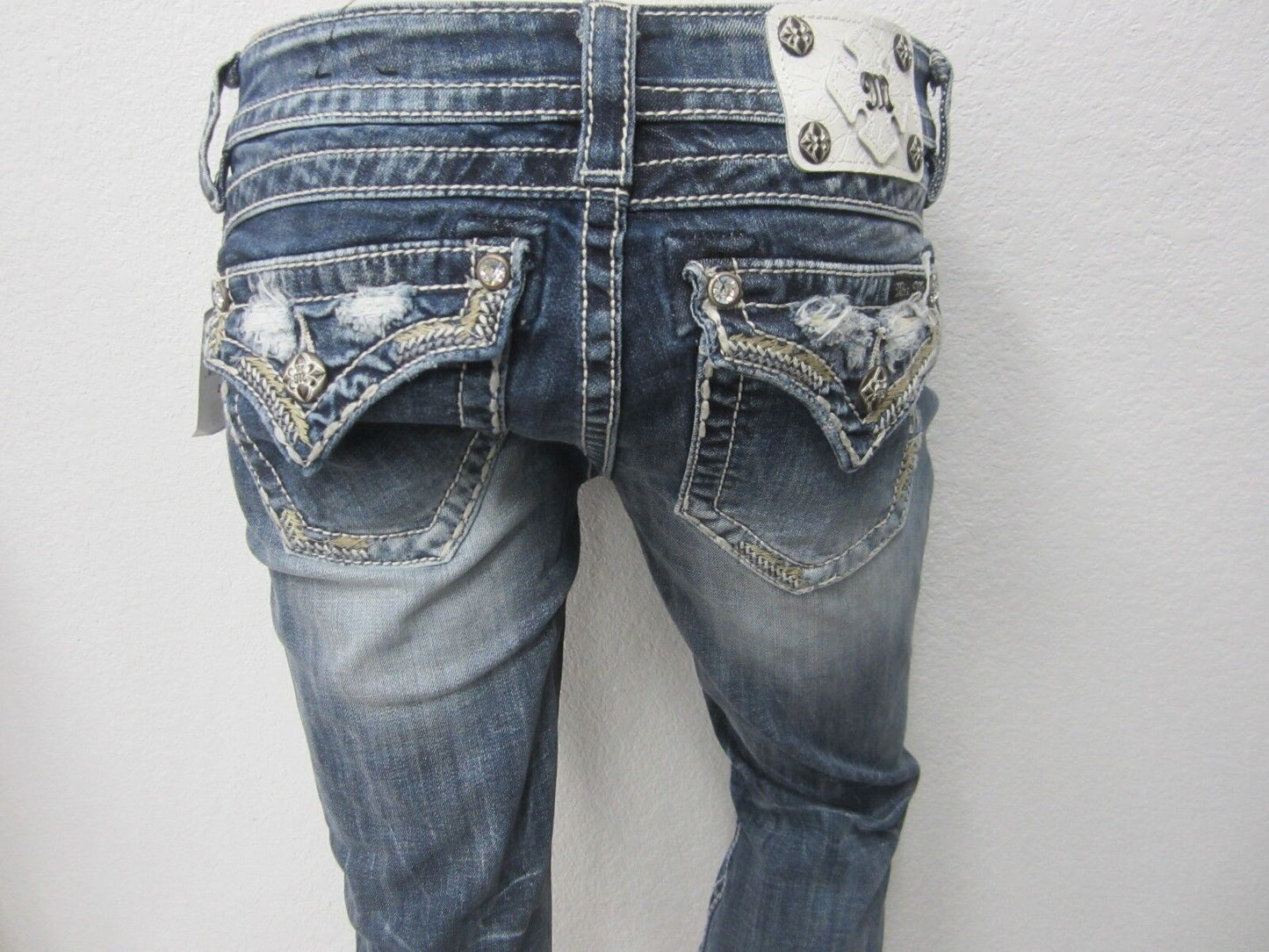 NWT  MISS ME EMBELLISHED Standard Cropped Jeans ME8518C3 sz 26 X 23