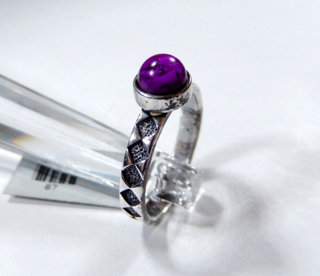 *VINTAGE*  Southwest Sterling Silver 925 Purple Cabochon Ring Size 9
