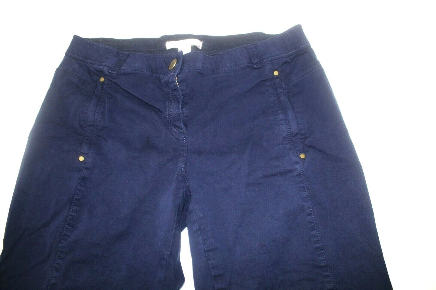 CHICO'S Size 0  Navy Pants Flat Front Zipper Front Pockets & Back Pockets