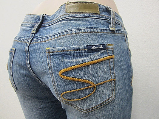 7 Seven For All Mankind Ladies Size 31 X 31 Medium Wash Premium Bootcut Jeans