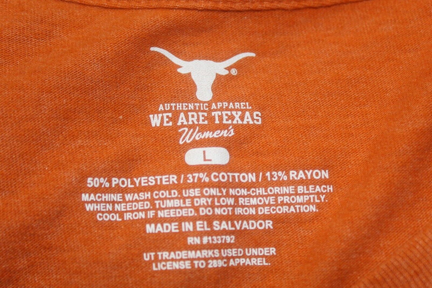 *NWT* Authentic Apparel Men's Univ of Texas Longhorns NCAA Rust Logo T-Shirt LG