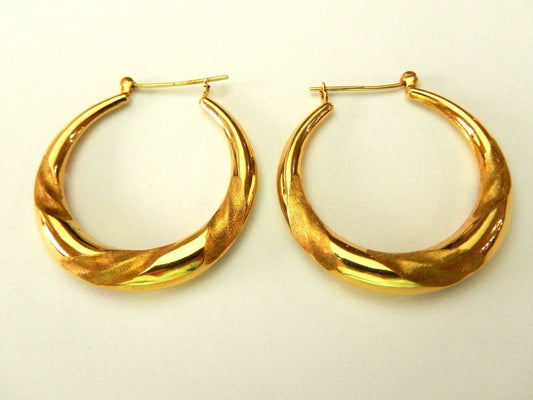 *LARGE* NEW 14K Solid Yellow Gold Decorative Design Earrings