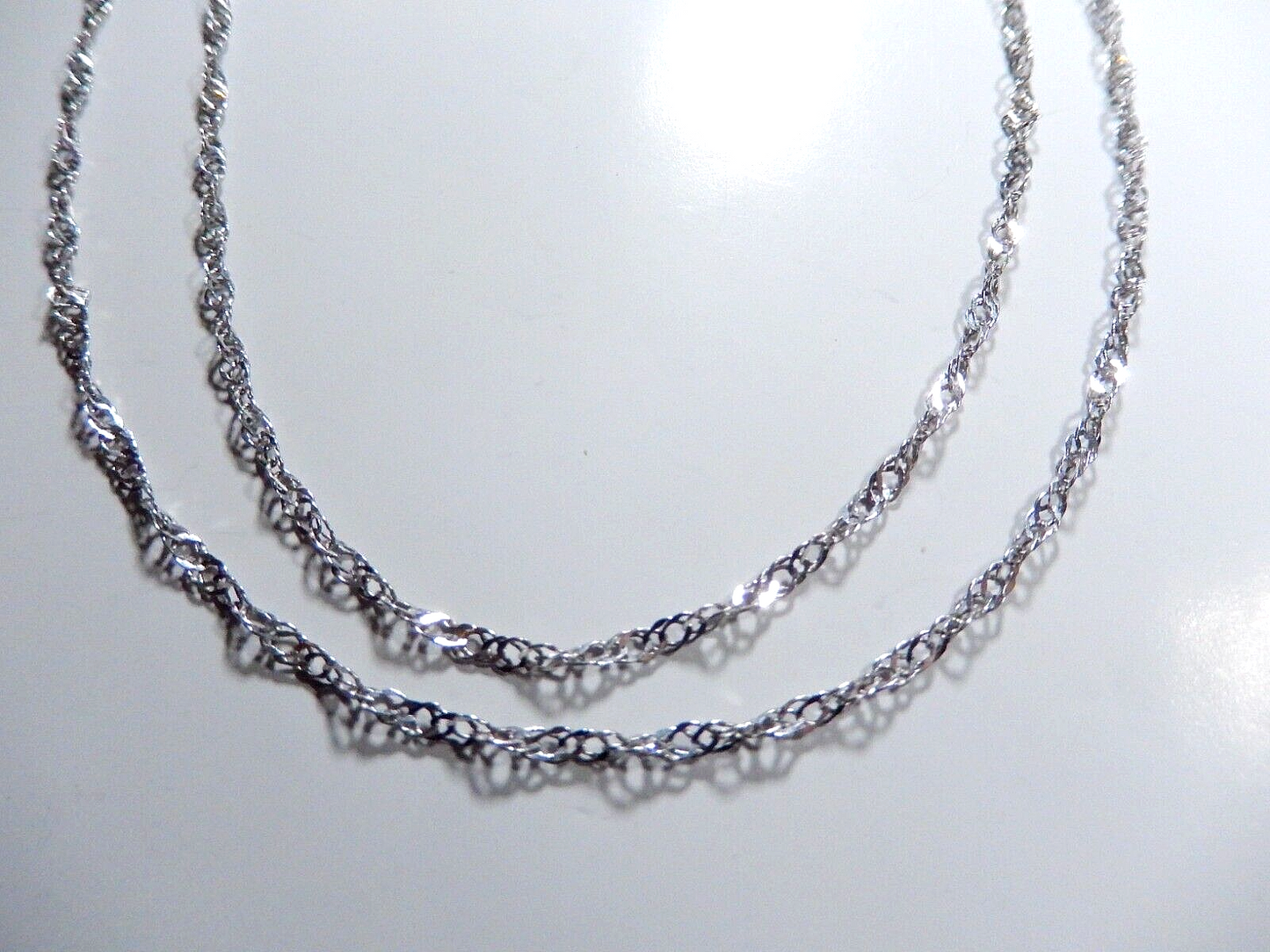 *ITALY* HIGH QUALITY MILOR SOLID 18K WHITE GOLD 32" LENGTH CHAIN 5.0gms