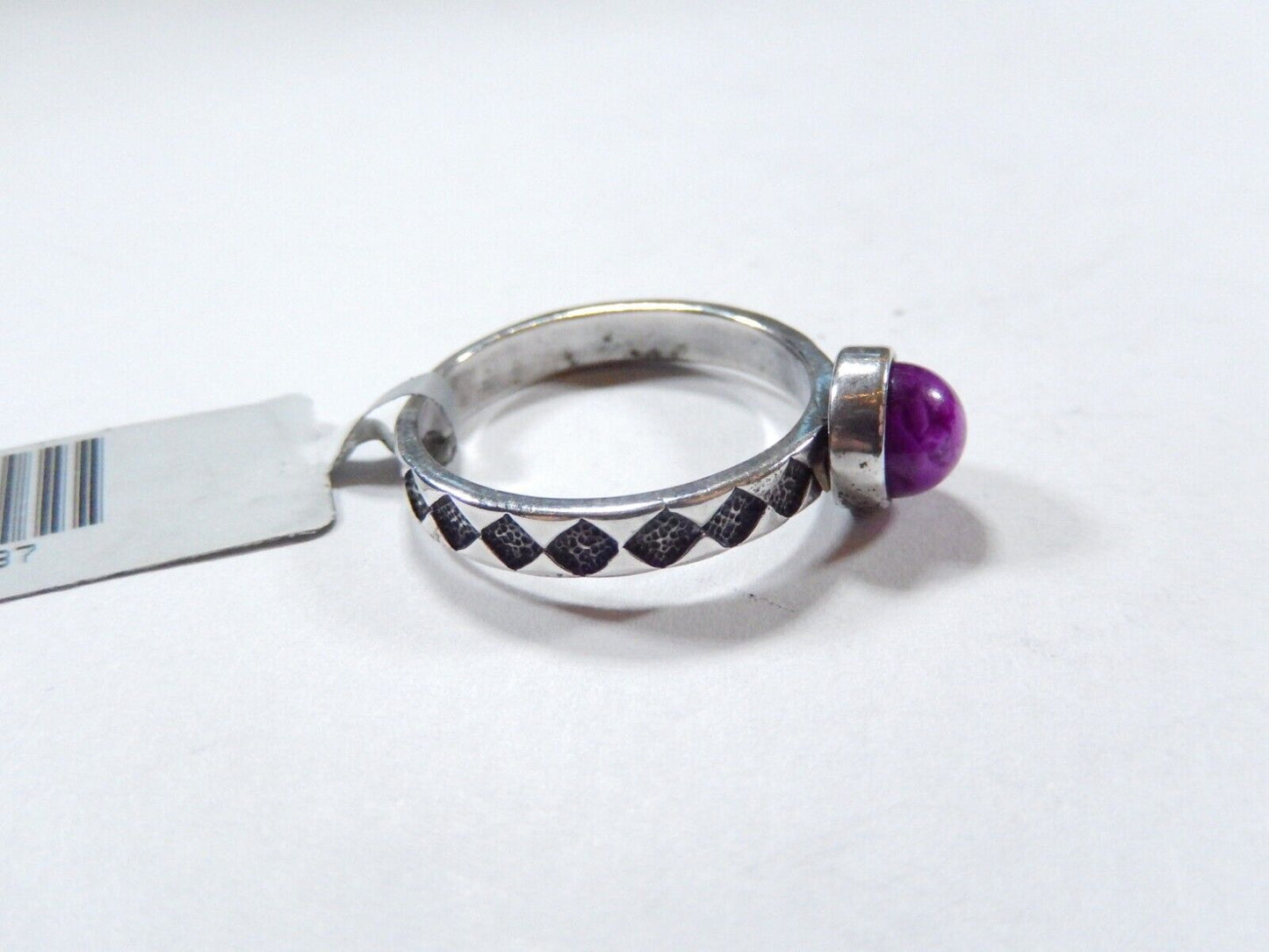 *VINTAGE*  Southwest Sterling Silver 925 Purple Cabochon Ring Size 9