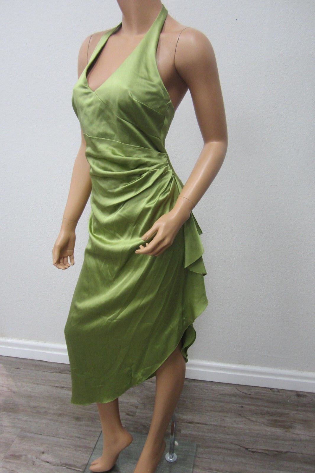 NWT $440. *STUNNING*  KAY UNGER New York Women's Green 100% Silk Long Dress Sz 4