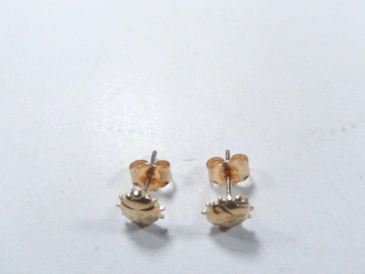 10K Genuine Yellow Gold Cute Ladybug Stud Earrings