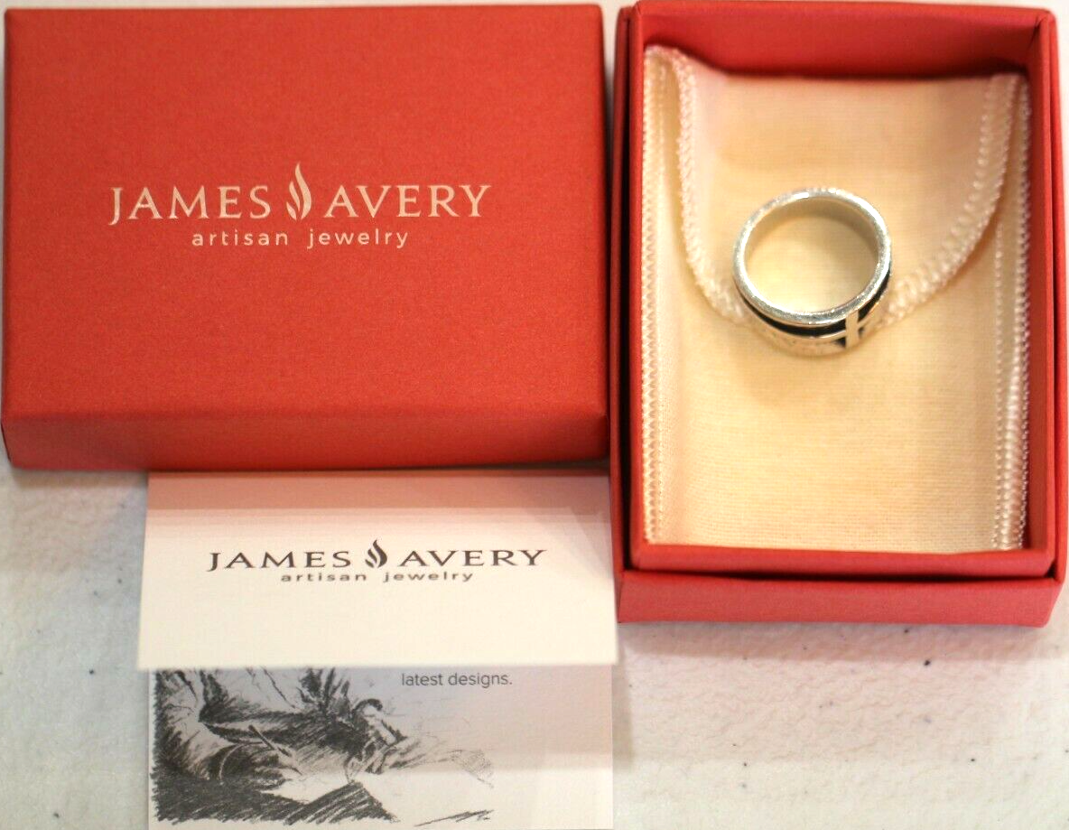 *RETIRED* - R A R E -  James Avery Sterling Silver Wide Cross Ring Size 8.25