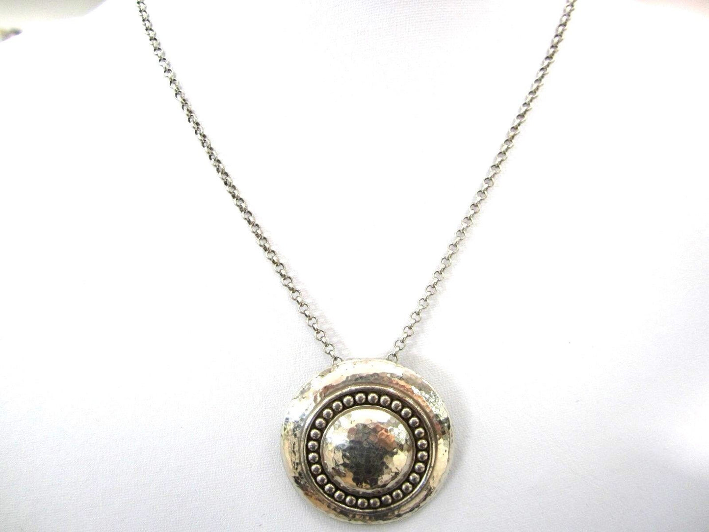 RETIRED Brighton Silver Plated Gorgeous Round Disc with16"-18" Necklace