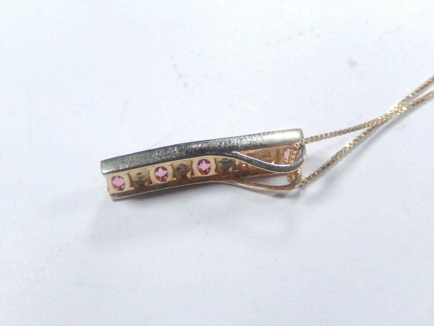 *VINTAGE*  14k Yellow Gold Amethyst and Diamond Pendant w/18" chain
