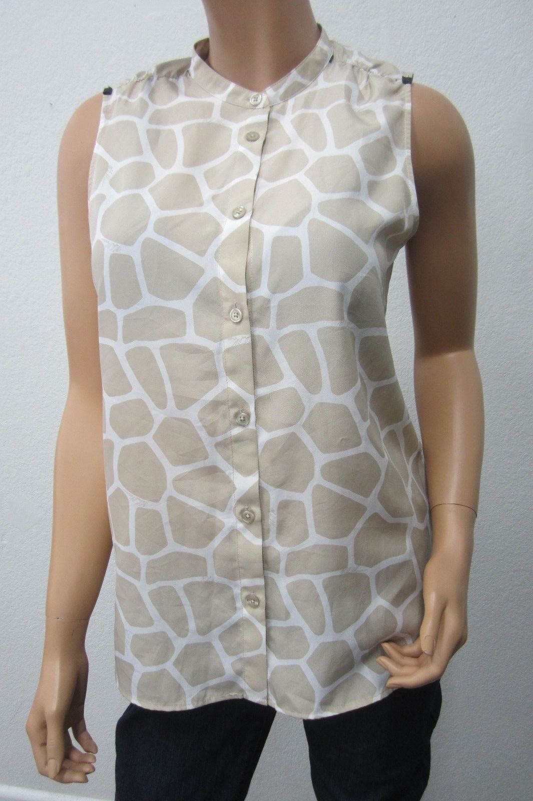 VERY CUTE MICHAEL KORS ZEBRA  ANIMAL PRINT BUTTON DOWN BLOUSE Size 8
