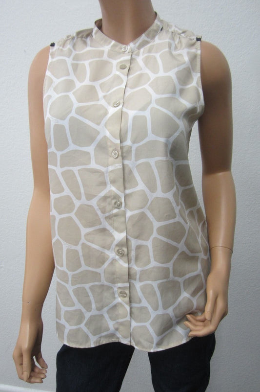VERY CUTE MICHAEL KORS ZEBRA  ANIMAL PRINT BUTTON DOWN BLOUSE Size 8