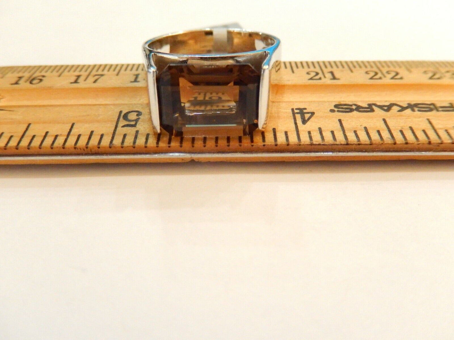SETA DESIGNER SILVER 925  REAL 6.00 CT Smoky Quartz STATEMENT RING Size 10.25